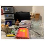 GROUP OF PRESSED GLASS, STACKING DRAWERS, BABIES