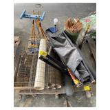 CROQUET SET, AMERICAN FLAG, TOMATO CAGES, DOWEL