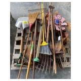 PALLET OF LONG HANDLE TOOLS