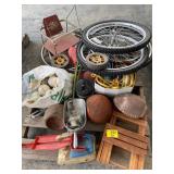SPORTS BALLS, BICYCLE WHEELS, MEAT GRINDER,