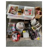 PAINTING SUPPLIES, LIGHT BULBS, HUSKY TOOL BAG,