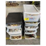 2 STORAGE DRAWERS FULL OF CONTENTS - GOLF BALLS,