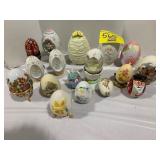 GOEBEL EGG, GROUP OF EASTER THEMED Dï¿½COR EGGS