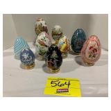 SWIRL GLASS EGG, PORCELAIN EASTER Dï¿½COR EGGS