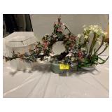 GLASS PEDAL & LEAF TREE, LAMP SHADE, ARTIFICIAL