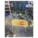 METAL ICE CREAM PARLOR CHAIRS & BENCH