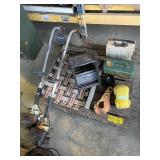 2 GAS POWERED WEED EATERS, LAWN CHAIR, CAR RAMP,