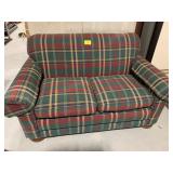 LA-Z-BOY PLAID UPHOLSTERED LOVESEAT
