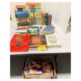GROUP OF BOOKS, BOX OF PLAYBOY MAGAZINES UNDER