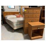 FULL SIZE MATTRESS W/ HEADBOARD, MATCHING PRESSED