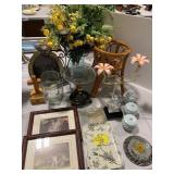 FRAMED WALL ART, CENTERPIECE BOWLS, BAMBOO PLANT