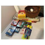BOARD & CARD GAMES, BASKET, PEN SET
