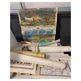 GROUP OF MAPS, 1938 FREIGHT CALENDAR, POSTERS OF