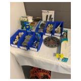 BINS OF HARDWARE OF ALL KINDS, SKILSAW BLADE