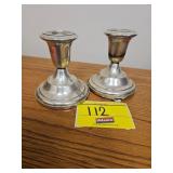 STERLING WEIGHTED CANDLE HOLDERS...SEE DAMAGE AT