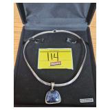 STERLING SILVER MARKED NECKLACE AND PENDANT IN