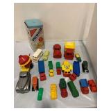 GROUP OF PLASTIC VINTAGE TOY CARS & TRUCKS