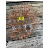GROUP OF PINK DEPRESSION GLASS