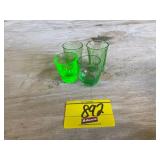 4 GLOWING GREEN URANIUM SHOT GLASSES
