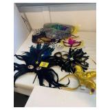 GROUP OF MARDI GRAS MASKS & BEADS