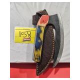 HANDMADE KNIFE WITH APPROX 7' BLADE AND LEATHER