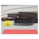 HANDMADE KNIFE WITH APPROX 7' BLADE AND LEATHER