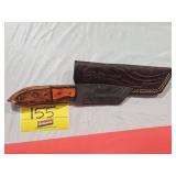 HANDMADE KNIFE WITH APPROX 4' DAMASCUS BLADE AND