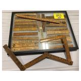 SHOWCASE OF WOODEN ADVERTISING RULERS
