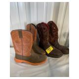 2 PAIRS OF SZ 10M COWBOY BOOT STYLE SHOES