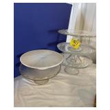 5 GLASS CAKE PLATE STANDS