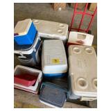 PALLET OF COOLERS OF ALL STYLES