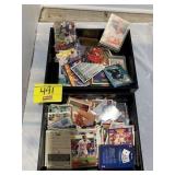 2 FLATS OF VINTAGE BASEBALL, FOOTBALL & HOCKEY