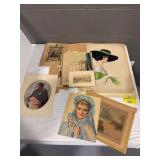 GROUP OF ANTIQUE LADY THEMED PRINTS, ANTIQUE