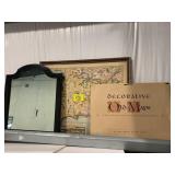 DECORATIVE OLD MAPS PRINT SET, FRAMED ANTIQUE