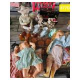 VINTAGE HARD BODIED BABY DOLLS, FIGURINES,