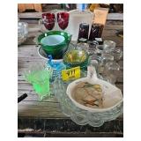 GLOWING URANIUM VASE, RUBY RED GLASSWARE, SWAN