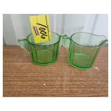 GLOWING GREEN URANIUM CREAMER & SUGAR