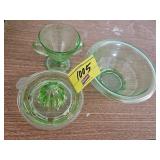 3 PIECES OF GLOWING GREEN URANIUM