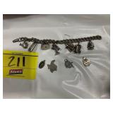 VINTAGE CHARM BRACELET W/ SOME CHARMS MARKED