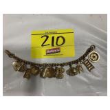 VINTAGE CHARM BRACELET W/ SOME MOVEABLE PART