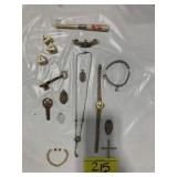 1/20 FILLED MILITARY WINGS PIN, WATCH, ANTIQUE