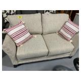 5FT LONG BEIGE UPHOLSTERED LOVESEAT