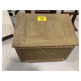 STAMPED BRASS WOOD STORAGE BOX