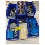 PLASTIC BINS FULL OF ELECTRICAL HARDWARE