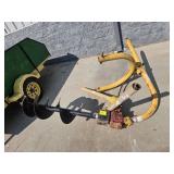 3-POINT ATTACH POST HOLE DIGGER WITH DRILL BIT.