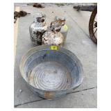 3 PROPANE TANKS, WASH TUB