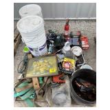 BUCKETS, RATCHET STRAPS, LUG WRENCHES, WALL ART,