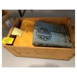 WOODEN CRATE FULL OF BOOKS & IDEALS MAGAZINES