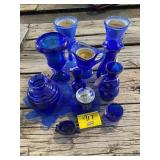 GROUP OF COBALT BLUE GLASSWARE