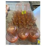 GROUP OF PINK DEPRESSION GLASS